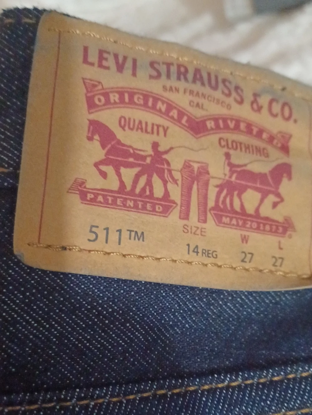 Boys Levi Dark Denim 511 Slim Fit Sz 14 Regular